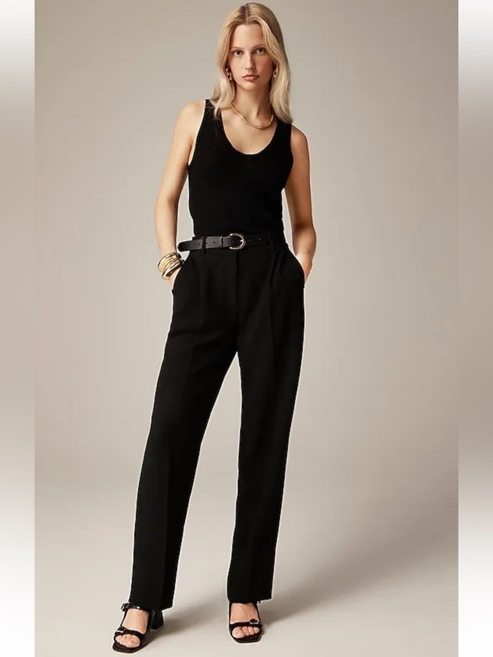 J. Crew Black Essential Pant in City Crepe Sz 4P NWOT